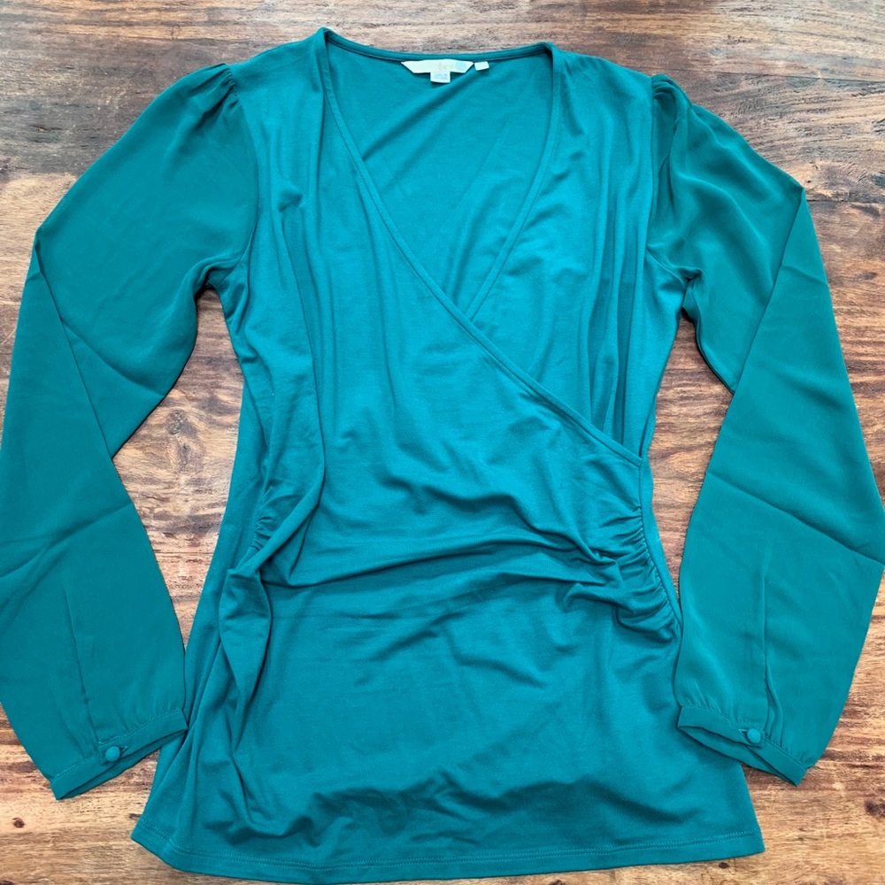 Boden Faux Wrap Ruched Top